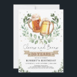 Cheers and Beers to 30 Years Adult Men Birthday Invitation<br><div class="desc">Cheers and Beers to 30 Years!  Personalise this fun beer-themed birthday invitation with your details. Use the design tools to edit the text,  change font colour and style to create a unique one of a kind invitation design.</div>