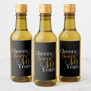 Cheers and beers to 40 years party favor wine label