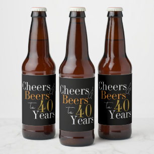 Cheers and beers to 40 years party favour beer bottle label