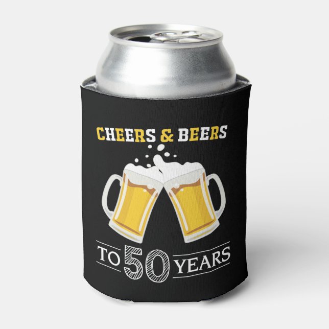 Cheers and Beers to 50 Years Can Cooler (Can Front)