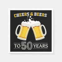 Cheers and Beers to 50 Years Napkins