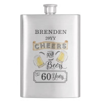 Cheers and Beers to 60 Years Birthday Flask