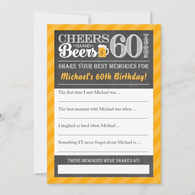 Cheers and Beers to 60 Years • Share a Memory Card (Front)