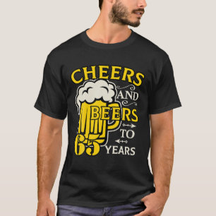 Cheers And Beers To 65 Year Old Vintage Birthday T-Shirt