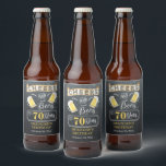 Cheers and Beers to 70 Years Birthday Party Beer Bottle Label<br><div class="desc">Celebrate your 70th Birthday in style with this rustic "Cheers and Beers" chalkboard vintage barroom look design.  Composite design by Holiday Hearts Designs (rights reserved).</div>