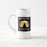 Cheers and Beers to 80 Years Beer Stein<br><div class="desc">Cheers and Beers to 80 Years Beer Stein</div>