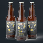 Cheers and Beers to 90 Years Birthday Party Beer Bottle Label<br><div class="desc">Celebrate your 90th Birthday in style with this rustic "Cheers and Beers" chalkboard vintage barroom look design.  Composite design by Holiday Hearts Designs (rights reserved).</div>