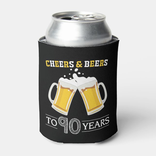 Cheers and Beers to 90 Years Can Cooler (Can Front)
