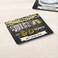 Cheers and Beers to 90 Years Rustic Birthday