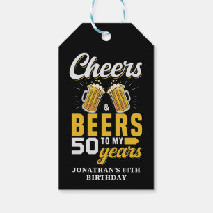 Cheers and Beers to my 50 Years, Birthday Gift Tags