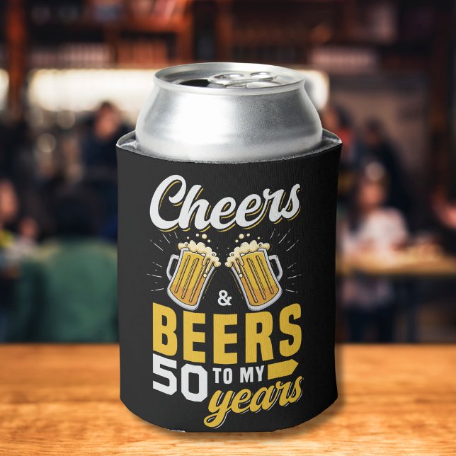 Cheers and Beers to my 50 Years, Fun Any Birthday Can Cooler (Creator Uploaded)