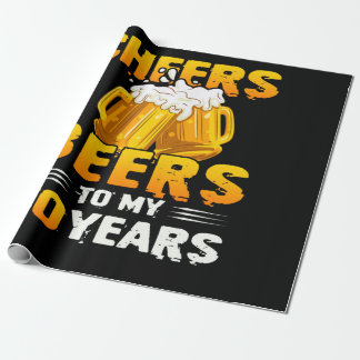 Cheers And Beers To My 60 Years 60th Birthday Gift Wrapping Paper