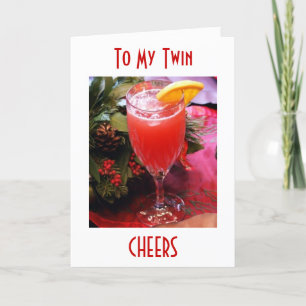 CHEERS AND LOVE ***TWIN** THIS CHRISTMAS HOLIDAY CARD