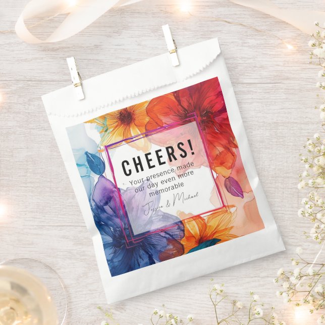 CHEERS!  Anemone Dreamscape Wedding Favour Bag (Clipped)