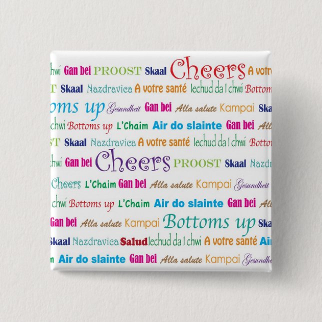 Cheers_Around The World 15 Cm Square Badge (Front)