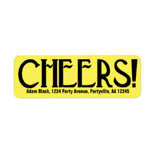 Cheers Art Deco Yellow Return Address Label