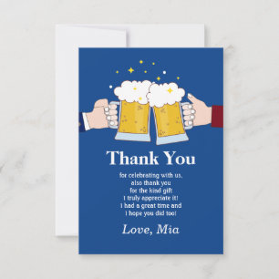 cheers, beer, beers thank you card