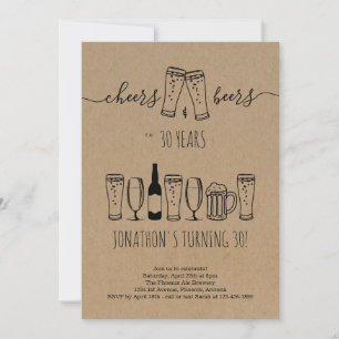 Cheers & Beer Birthday Party Invitation - Any Age