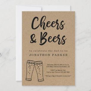 Cheers & Beer Diaper Party - Daddy Guy Men Shower Invitation