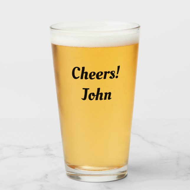 CHEERS Beer Glass YOUR NAME Birthday Gift (Front Filled)
