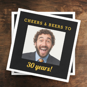 Cheers & Beers 30 Years Old Birthday Photo Napkin