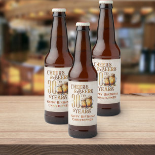 Cheers & Beers 30th Birthday Beer Bottle Label