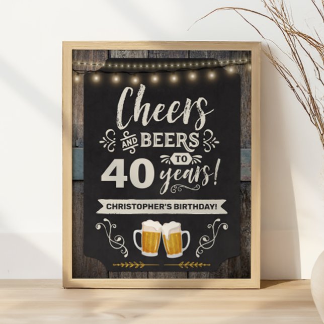 Cheers & Beers 40th Welcome Sign (Cheers & Beers 40th Welcome Sign)