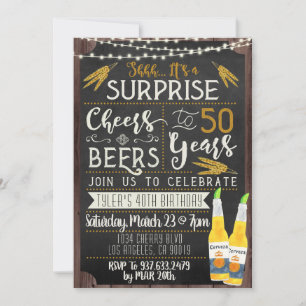 Cheers & Beers 50th Birthday Invitation
