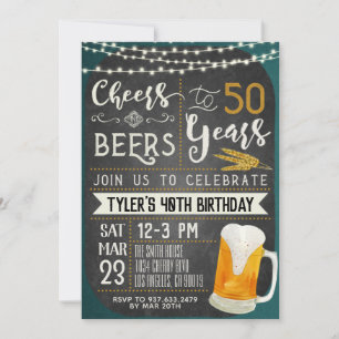 Cheers & Beers 50th Birthday Invitation