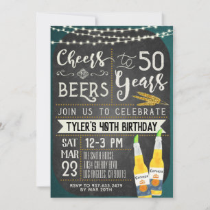 Cheers & Beers 50th Birthday Invitation