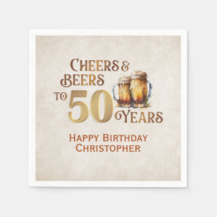 Cheers & Beers 50th Birthday Napkin
