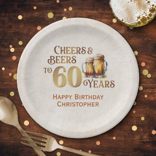 Cheers & Beers 60th Birthday Paper Plate