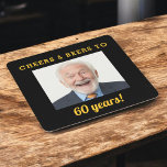 Cheers & Beers 60th Birthday Photo Milestone Square Paper Coaster<br><div class="desc">Celebrate a milestone with these “Cheers and Beers” 60th birthday photo square paper coasters. Personalised with your own photo,  these fun coasters add a unique touch to your party tables while doubling as a memorable keepsake for guests.</div>