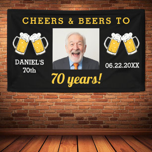 Cheers & Beers 70 Years Birthday Photo Keepsake Banner