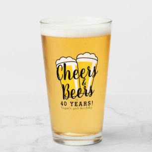 Cheers & Beers Adult Any Age Birthday Glass
