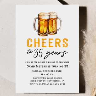 Cheers Beers Adult Birthday Party Invitation