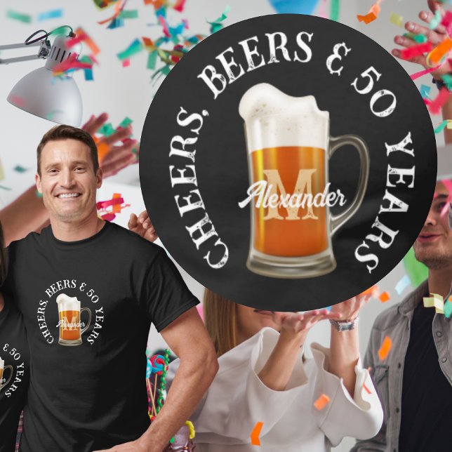 Cheers Beers and 50 Years Birthday Drinking T-Shirt (Creator Uploaded)