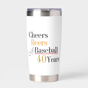 Cheers Beers and Baseball 40th Birthday Party Insulated Tumbler