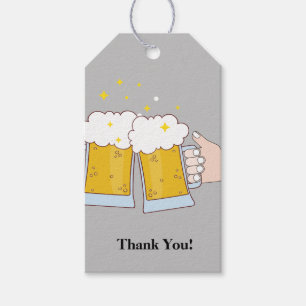 cheers, beers, beer thank you gift tag