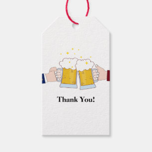 cheers, beers, beer thank you gift tag