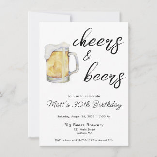 Cheers & Beers Birthday Invitation
