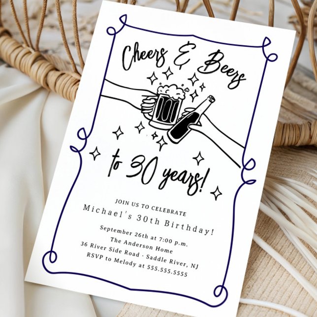 Cheers & Beers Birthday Invitation (Creator Uploaded)