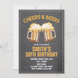 Cheers & Beers Birthday Invitation - Any Age