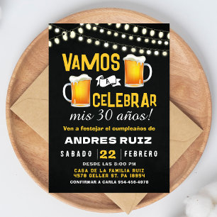 Cheers & Beers Birthday Invitation Spanish Invite