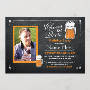 Cheers & Beers Birthday Party Beer Photo Invite 40