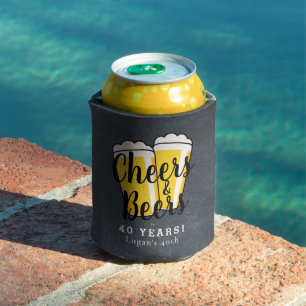 Cheers & Beers Chalkboard Adult Birthday Can Cooler