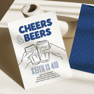 Cheers & Beers Mens 30, 40, 50, 60 Birthday Invitation