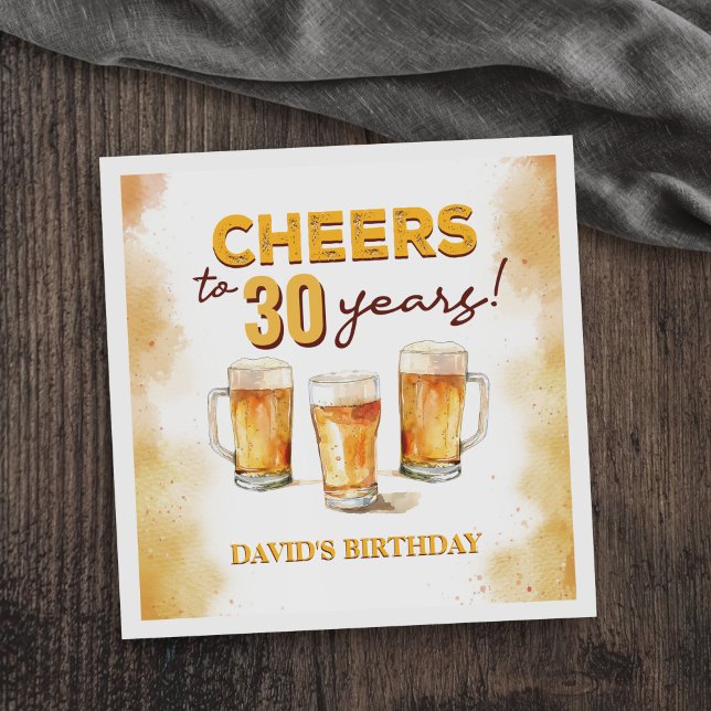 Cheers & Beers Mens Funny Birthday Napkin (Creator Uploaded)