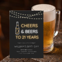 Cheers & Beers Neon Sign 21st Adult Birthday Photo