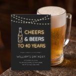 Cheers & Beers Neon Sign 40th Adult Birthday Photo Invitation<br><div class="desc">Cheers & Beers Neon Sign 40th Adult Birthday Photo Invitation | Adult Birthday Invitations on a black background with a custom photo that you can replace with your own. The text can be easily be customised with your details for the perfectly personalised design. Visit Youtopia Official for more and contact...</div>